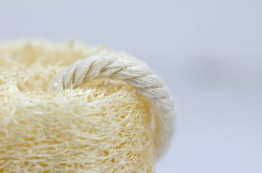 Işık arkaplanındaki lifin yakın plan görüntüsü, görünür halat