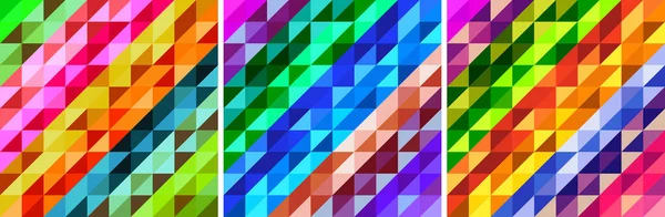 Lumineux Fonds Géométriques Vibrants Ensemble Collection Motifs Triangulaires Textures Modernes — Image vectorielle