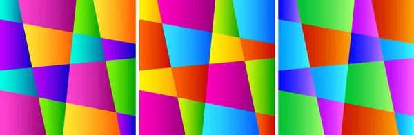 Uppsättning Abstrakta Färgglada Geometriska Bakgrunder Affärsmönster Ljusa Modestrukturer Vektor Illustration — Stock vektor