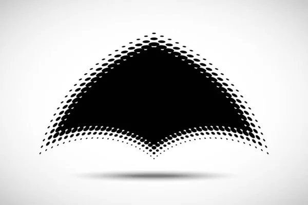 Půltón Deformuje Logo Znak Vektorové Technologie Půltónové Tečky Zakřivený Gradient — Stockový vektor