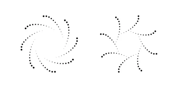 半円形の点線のフレームセット 白い背景に孤立した円の点 化粧品のためのロゴデザイン要素 丸みを帯びた境界線は丸みを帯びています ベクトル — ストックベクタ