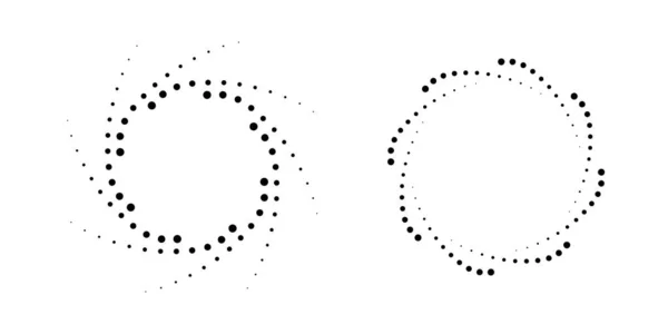 半円形の点線のフレームセット 白い背景に孤立した円の点 化粧品のためのロゴデザイン要素 丸みを帯びた境界線は丸みを帯びています ベクトル — ストックベクタ