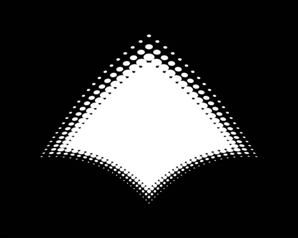 Bílý Polotón Deformuje Logo Znak Vektorové Technologie Půltónové Tečky Zakřivený — Stockový vektor