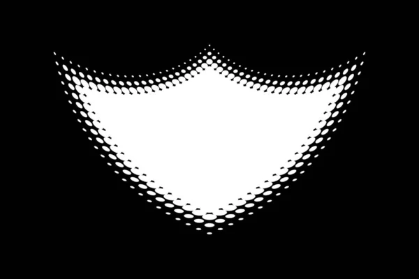 Witte Halftoon Vervormen Logo Vectortechnologie Embleem Halftone Stippen Gebogen Verloop — Stockvector