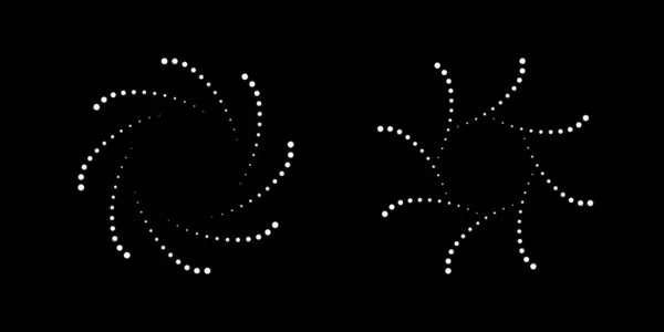 Белый Полутоновый Круговой Пунктирный Набор Рамок Круговые Точки Изолированы Белом — стоковый вектор