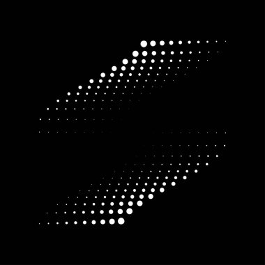 Beyaz eğimli yarım tonlu noktalar dizisi, yarım tonlu noktalar kullanarak yatay şablonlar. Vektör illüstrasyonu