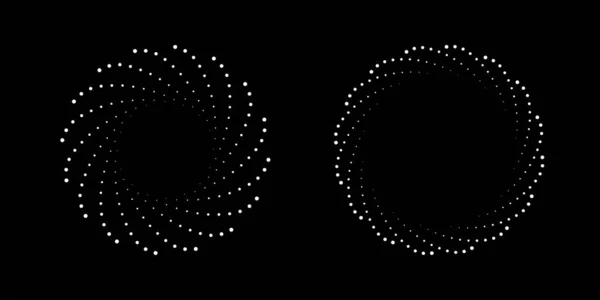 Conjunto Marcos Punteados Circulares Medio Tono Blanco Puntos Círculo Aislados — Archivo Imágenes Vectoriales