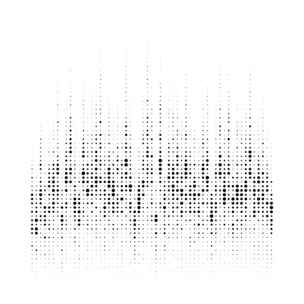グランジハーフドットグラデーションテクスチャの背景 黒と白のランダムな円のドットパターン ベクトル図 — ストックベクタ