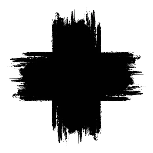Пятна Начертания Креста Гранж Марк Рамка Рукой Нарисованной Кистью Продается — стоковый вектор