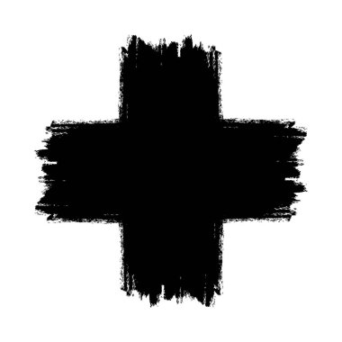 Karalama haçı lekesi. Grunge marka çerçeve. Fırçayla çizilmiş X el. Satış afişi. Vektör arkaplanı