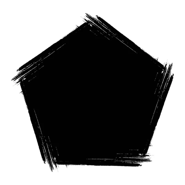污迹斑斑 曲柄五边形框架 用笔画的 销售横幅 病媒痛苦背景 — 图库矢量图片