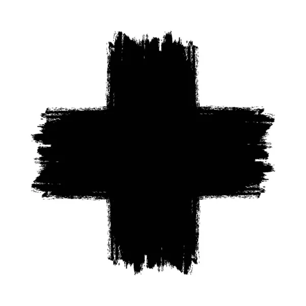 Macchia Croce Scribble Cornice Del Segno Del Grunge Mano Disegnata — Vettoriale Stock