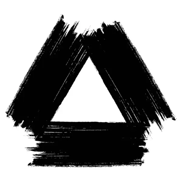 Čmáranice Grunge Trojúhelníkový Rám Ruku Nataženou Kartáči Banner Prodej Pozadí — Stockový vektor