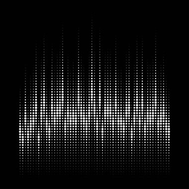 Beyaz grunge yarım ton, eğim dokusu arkaplanı. Siyah ve beyaz noktalar deseni. Benekli vektör illüstrasyonu
