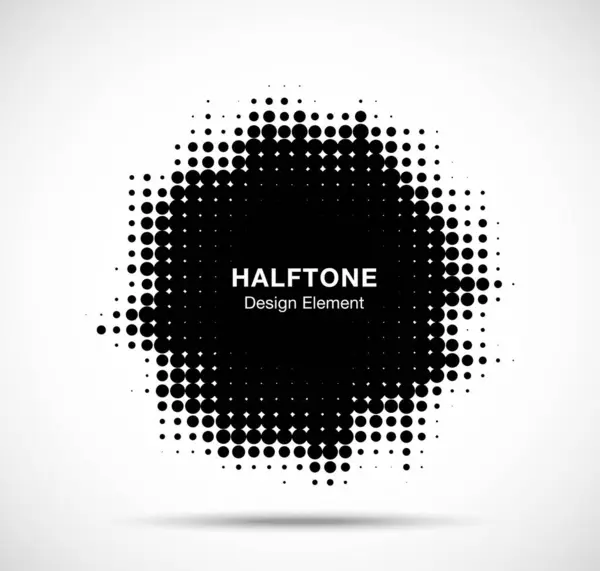 Grunge Halftone Frame Kruh Teček Pozadí Skvrnitá Abstraktní Textura Grungy Stock Vektory