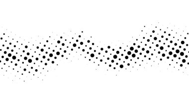 Yarım tonluk ritim siyah dalga. Vektör çizimi. Yarıtonluk çember deseni noktalar.