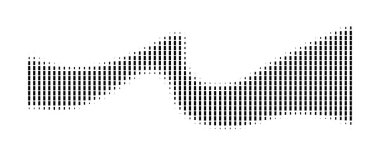 Halftone rhythm black wave. Vector illustration. Halftone line dots pattern. clipart