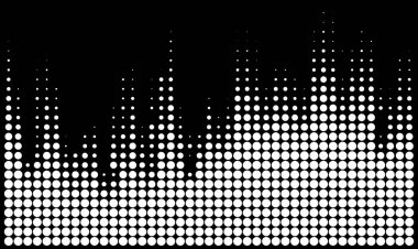 Vektör beyaz yarım ton dalgalı desen. Yarım tonlu daire dalgalı arkaplan. Eğimli dalga eğrisi dokusu.