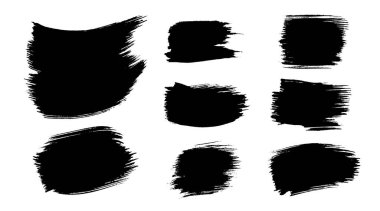 Vektör Boyası Fırça Darbesi Şekilleri Ayarlandı. Grunge Suluboya Çerçeve Arkaplanı. Mürekkep Sıçraması, Grunge Hattı, Tasarım Elementleri. Sosyal Medya Sancağı. Suluboya Sıçrama, Siyah Siluet, Yırtık Kağıt.