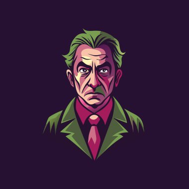 Düz stil deneyimli erkek simgesi 