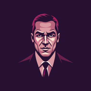 Sakallı adamın düz bir simgesi. 