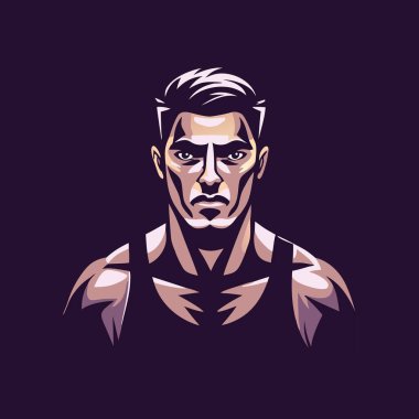 Bir fitness eğitmeninin düz stil simgesi