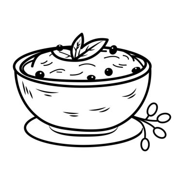 Bir kasedeki dut sosunun karalama stili ikonu.