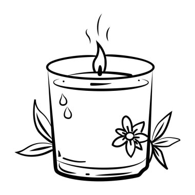 Çizim tarzında kokulu mum simgesi 