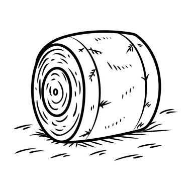 Çizim tarzında saman balyası simgesi 