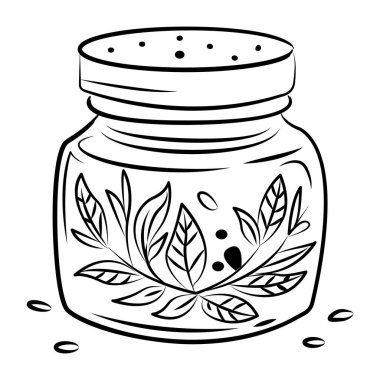 Baharat kavanozunun yarım yamalak bir simgesi 