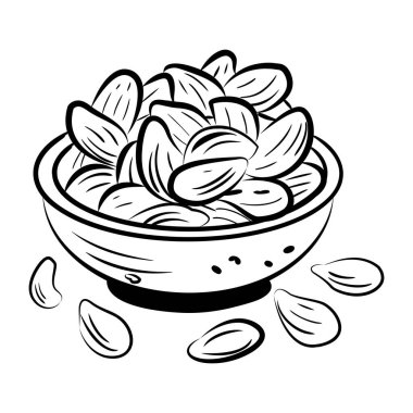 Kavrulmuş fındıkların Doodle tarzı simgesi 