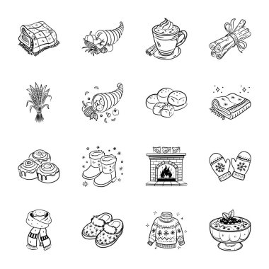 Doodle Biçimi Çökme Simgeleri Paketi 