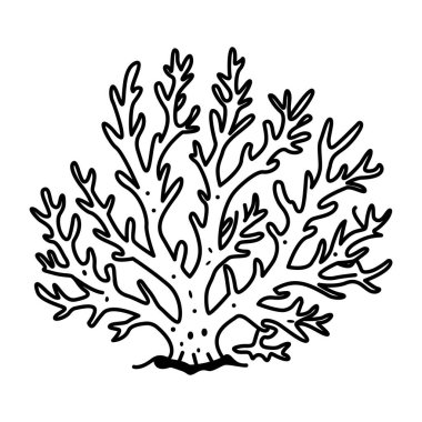 Okyanus mercanlarının el çizimi simgesi. 