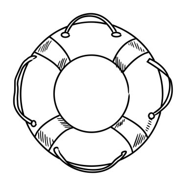 Hayat yüzüğünün el çizimi simgesi. 