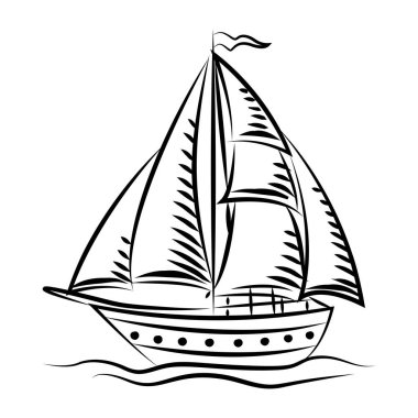 Yelkenli gemi doodle biçim simgesi