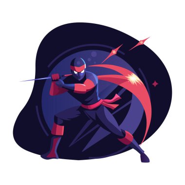 Cesur bir silahşörün düz bir resmi. 