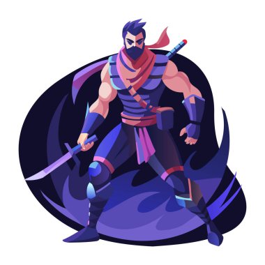 Cesur bir silahşörün düz bir resmi. 