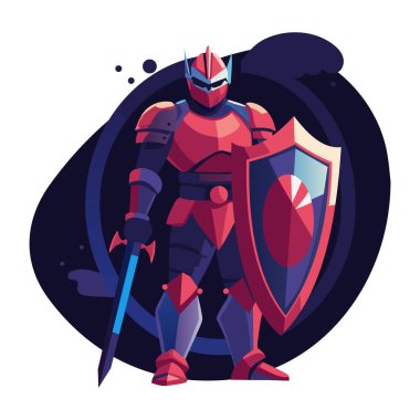 Cesur bir silahşörün düz bir resmi. 