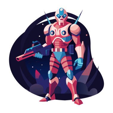 A flat illustration of strong fighter character  clipart