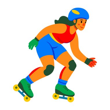 Patenci kızın düz karakter ikonu. 