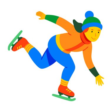 Düz bir buz pateni ikonu. 