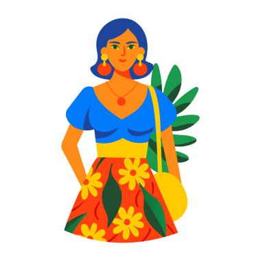 Moda modelinin düz bir simgesi 