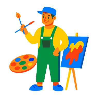 Bir ressamın düz stil simgesi 