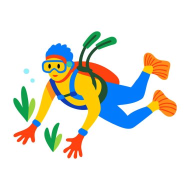 Düz stil bir tüple dalış simgesi 