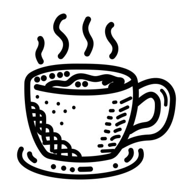 Sıcak bir çayın el çizimi ikonu. 