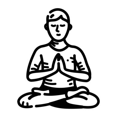 El çizimi biçiminde meditasyon simgesi 