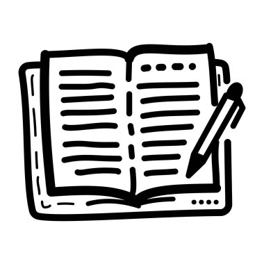 Günlük yazmanın el çizimi simgesi 