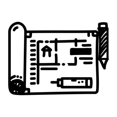 İnşaat haritasının el çizimi simgesi 