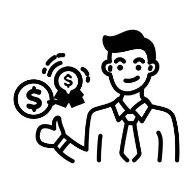 El çizimi biçiminde finans simgesi 