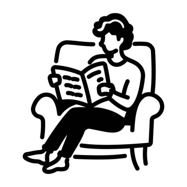 El çizimi biçiminde kitap simgesi okunuyor 